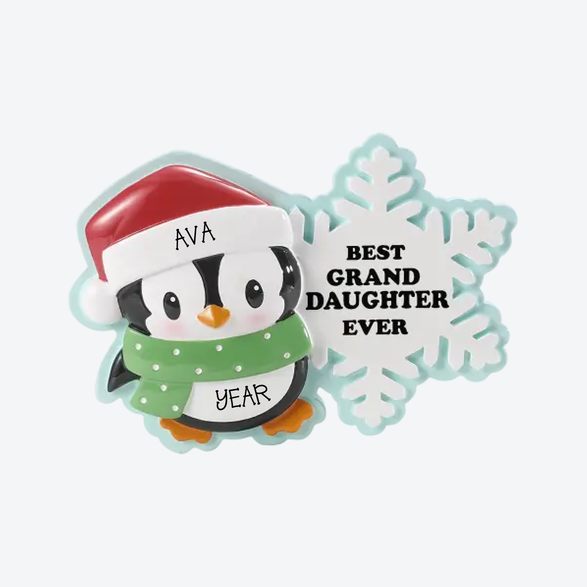 Penguin Grandaughter Personalized Christmas Ornament