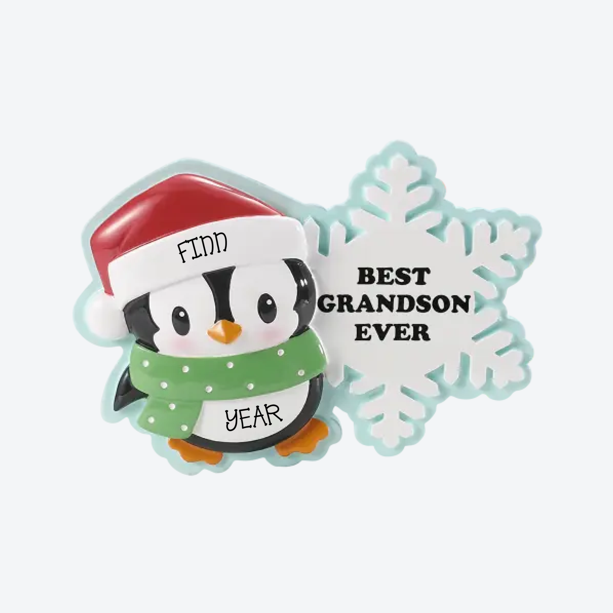 Penguin Grandson Personalized Christmas Ornament