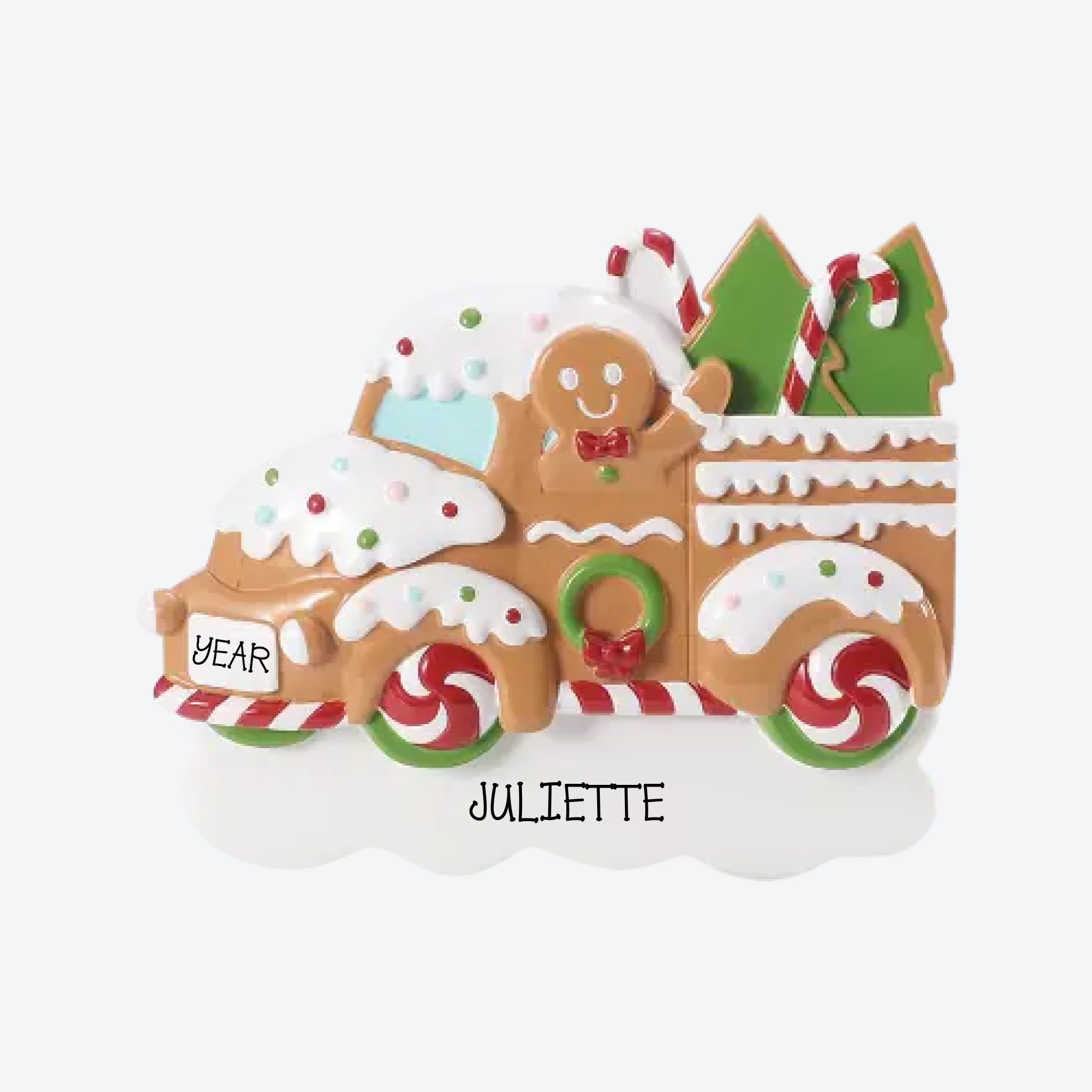 Gingerbread Truck Personalized Christmas Ornament