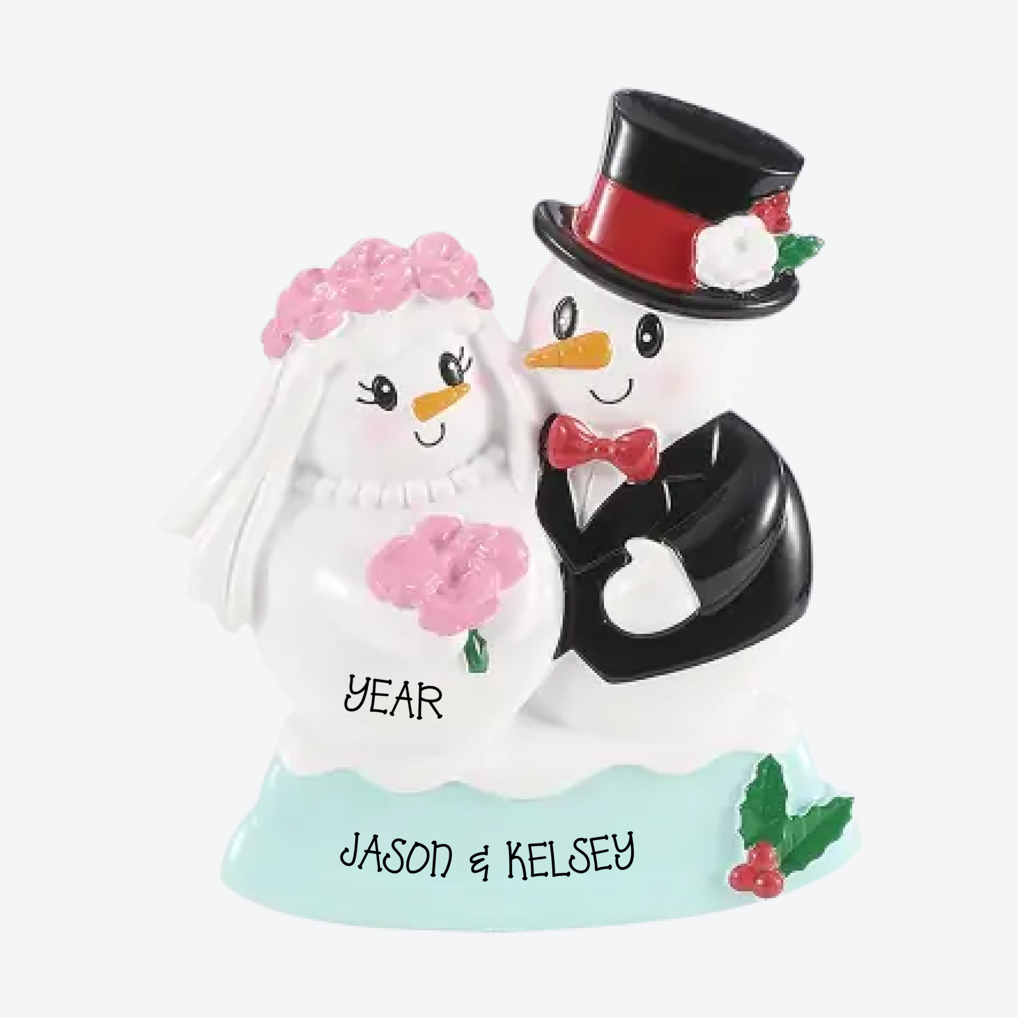 Snowman Marriage Personalized Christmas Ornament