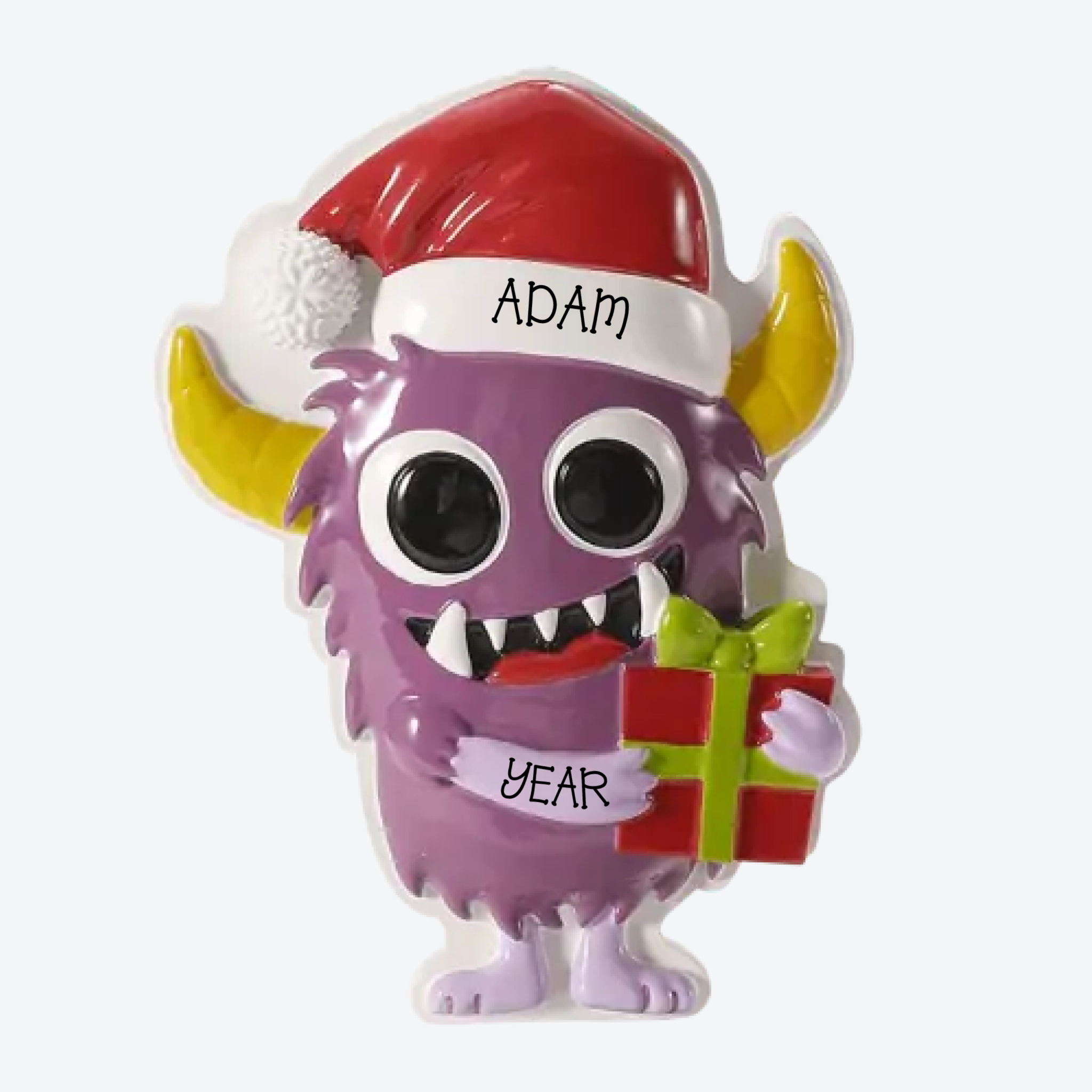Purple Monster Personalized Christmas Ornament