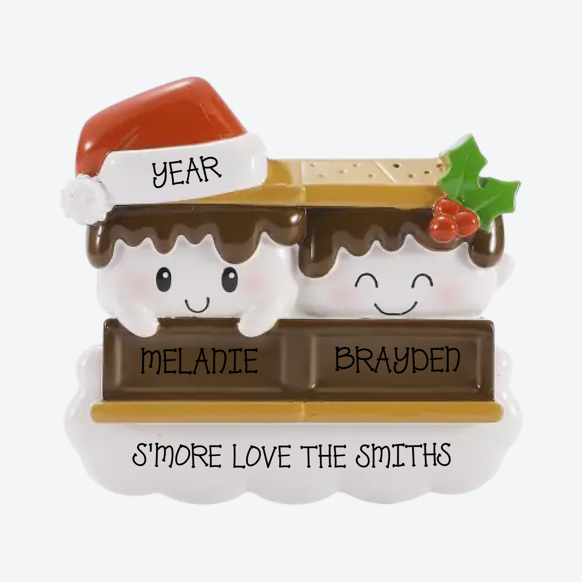 S'more Family of 2 Personalized Christmas Ornament
