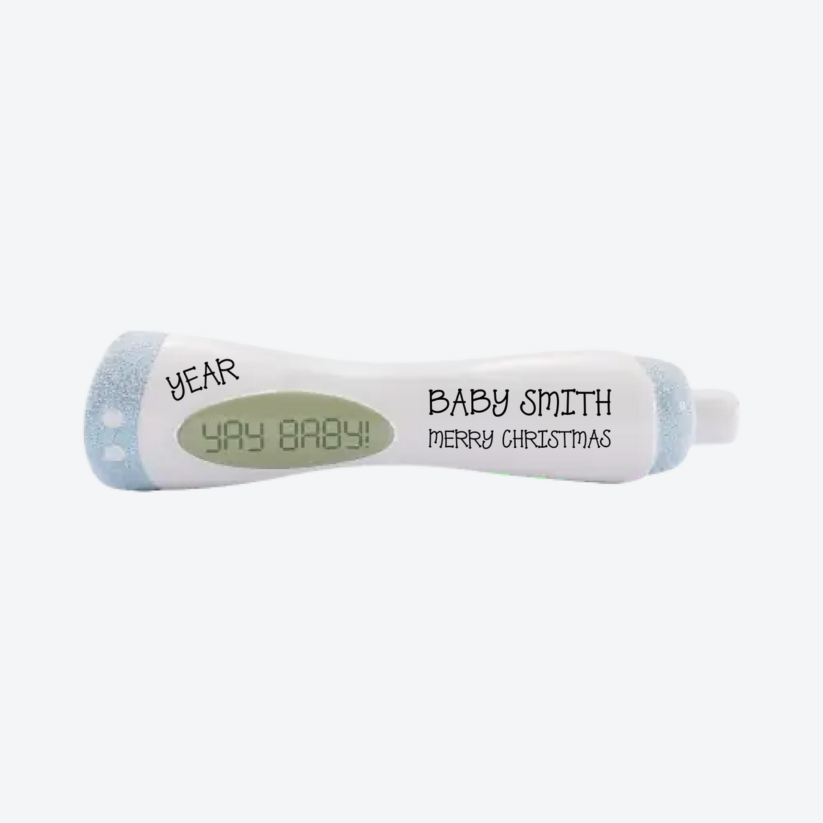 Pregancy Test Blue Personalized Christmas Ornament