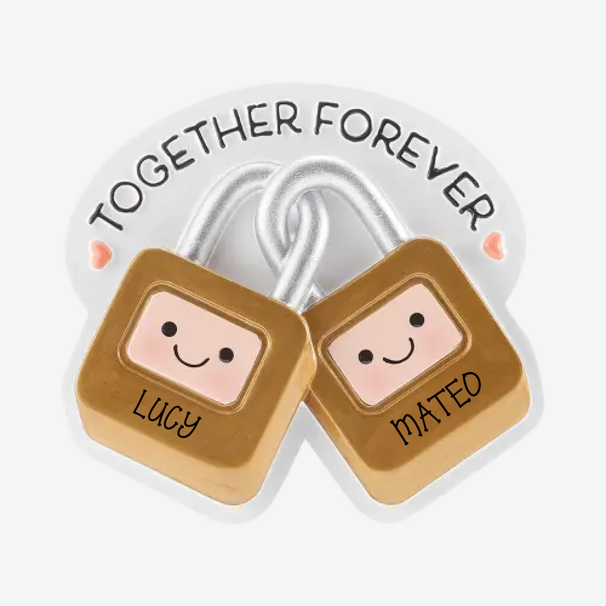 Two Locks Together Forever Personalized Christmas Ornament
