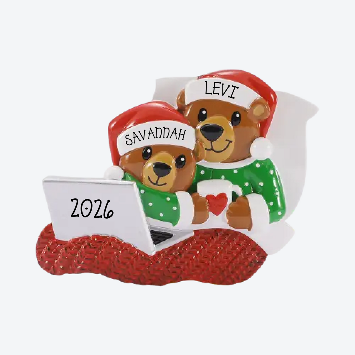 Bear Couple Personalized Christmas Ornament
