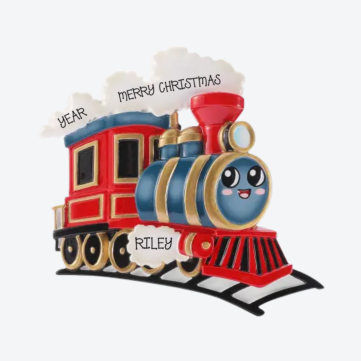 Choo Choo Train with Face Personalized Christmas Ornament