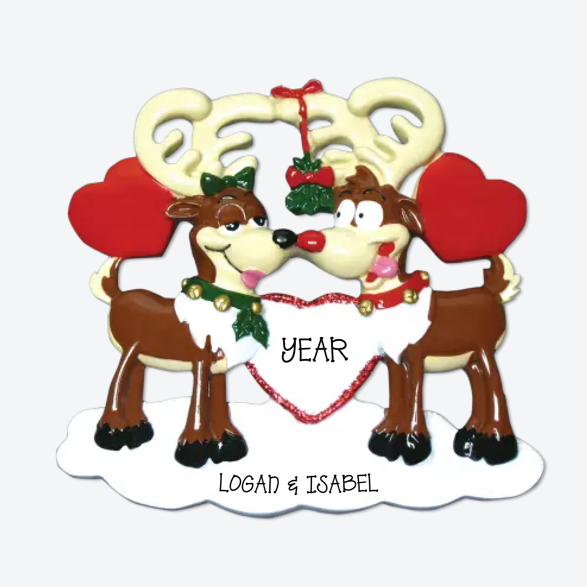 Reindeer Love Personalized Christmas Ornament