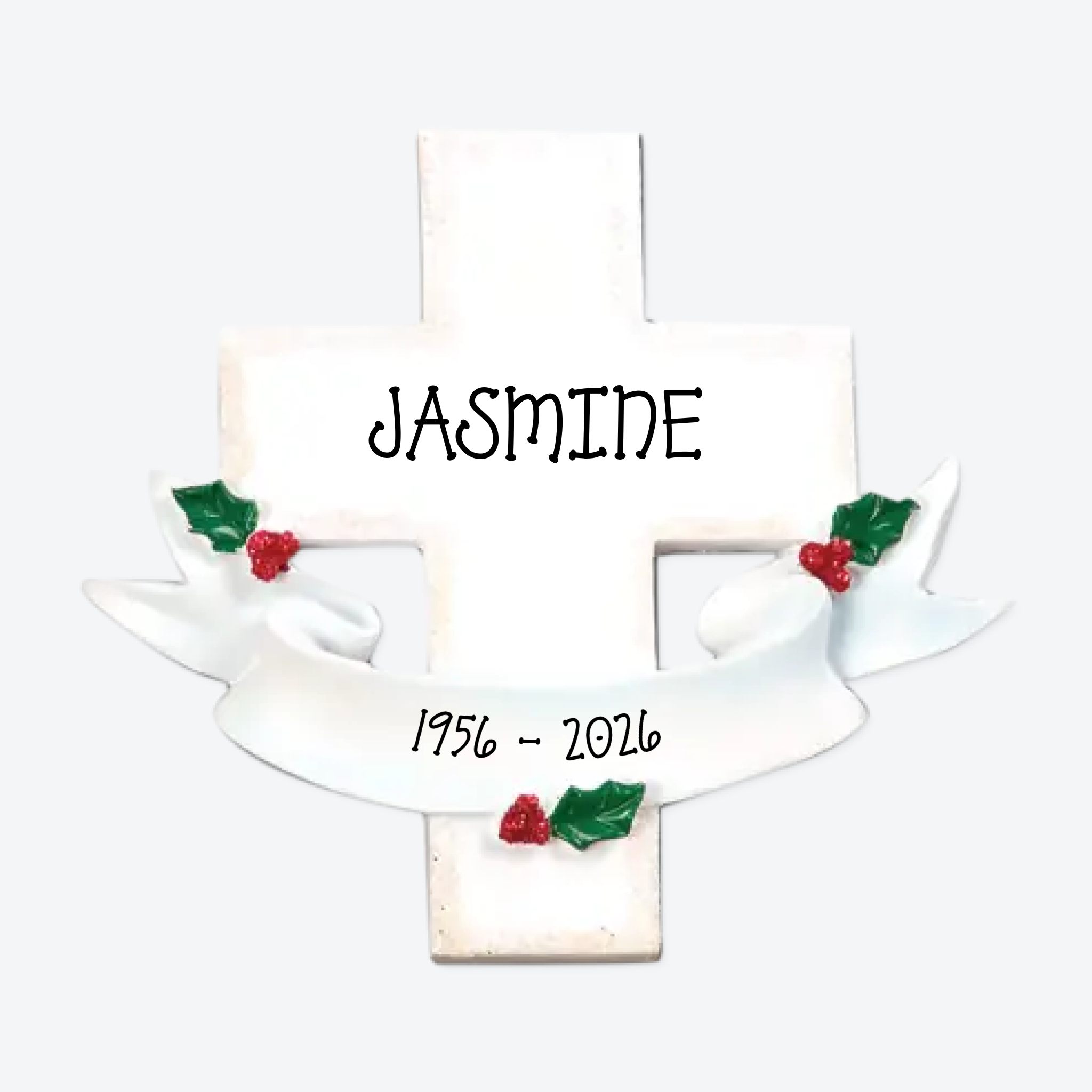 Memorial Cross Personalized Christmas Ornament