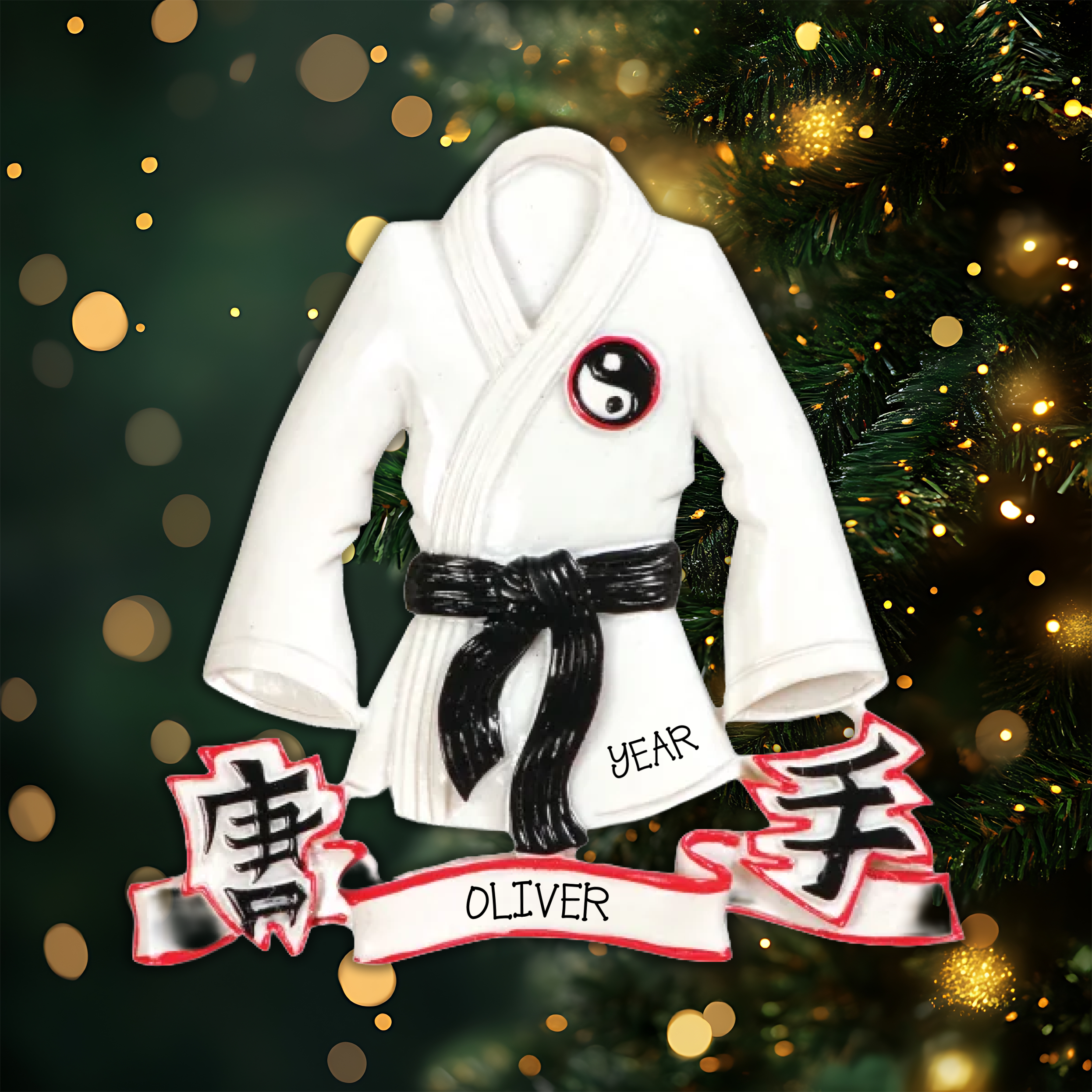 Karate Jacket Personalized Christmas Ornament