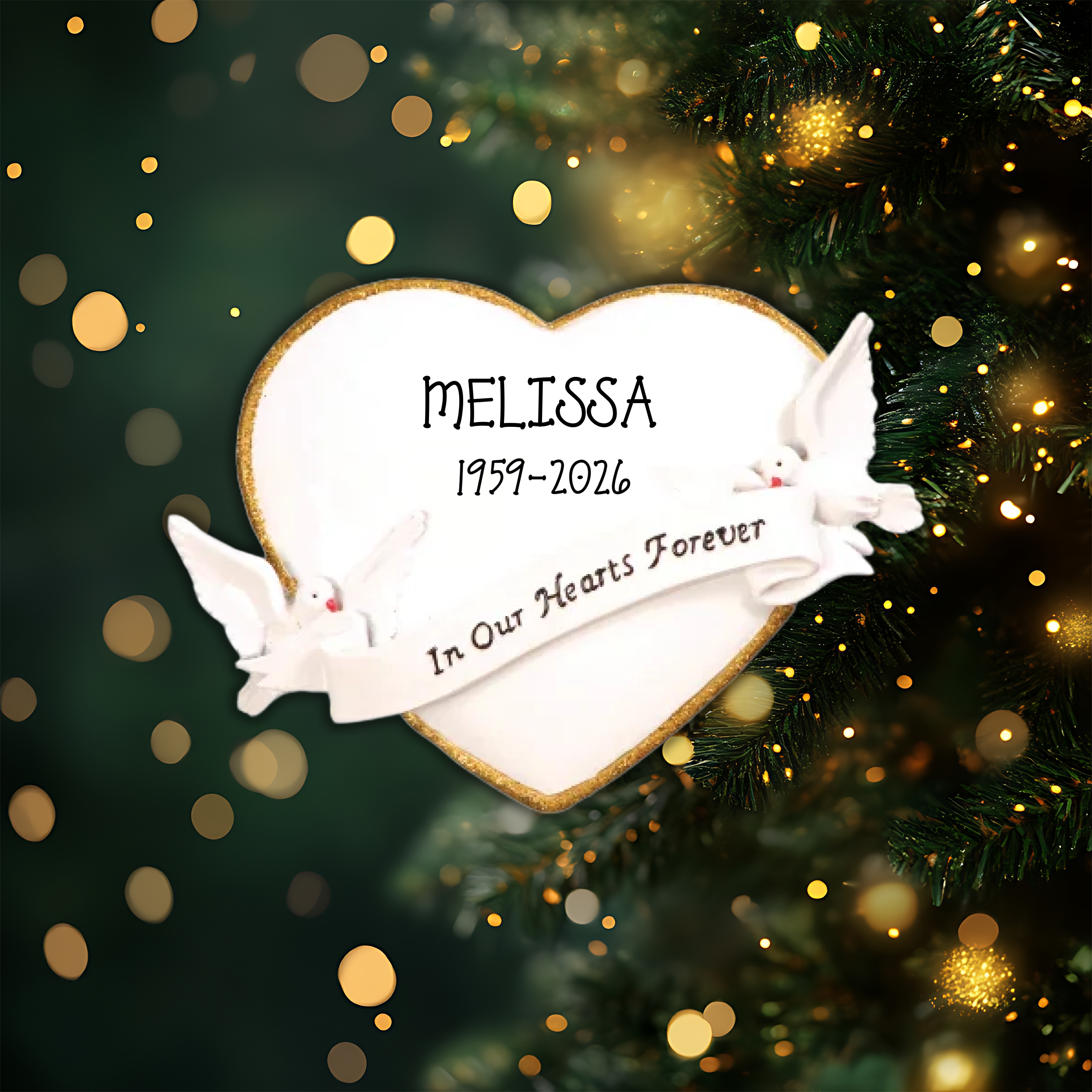 In Our Hearts Christmas Forever Personalized Christmas Ornament