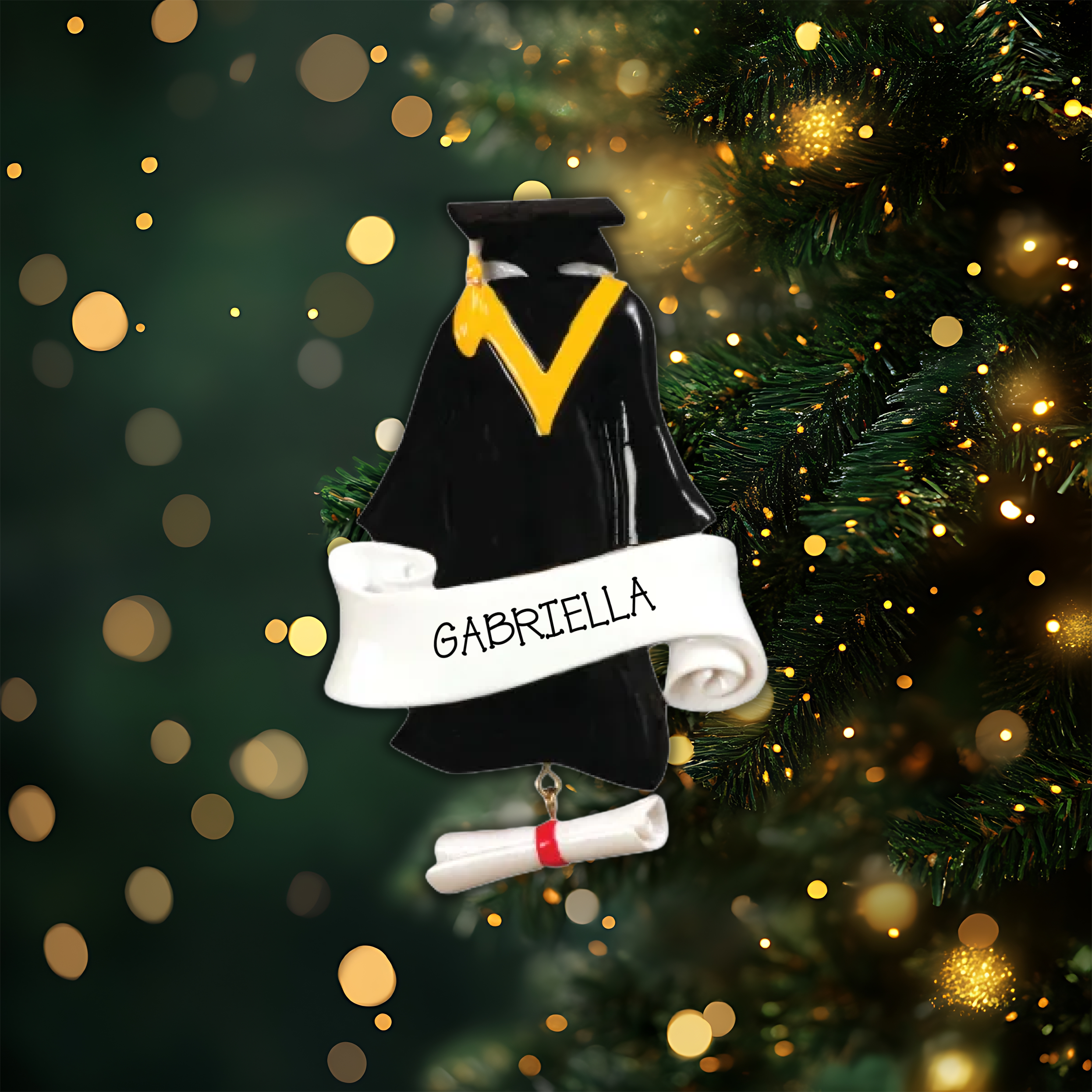 Grad Gown Personalized Christmas Ornament