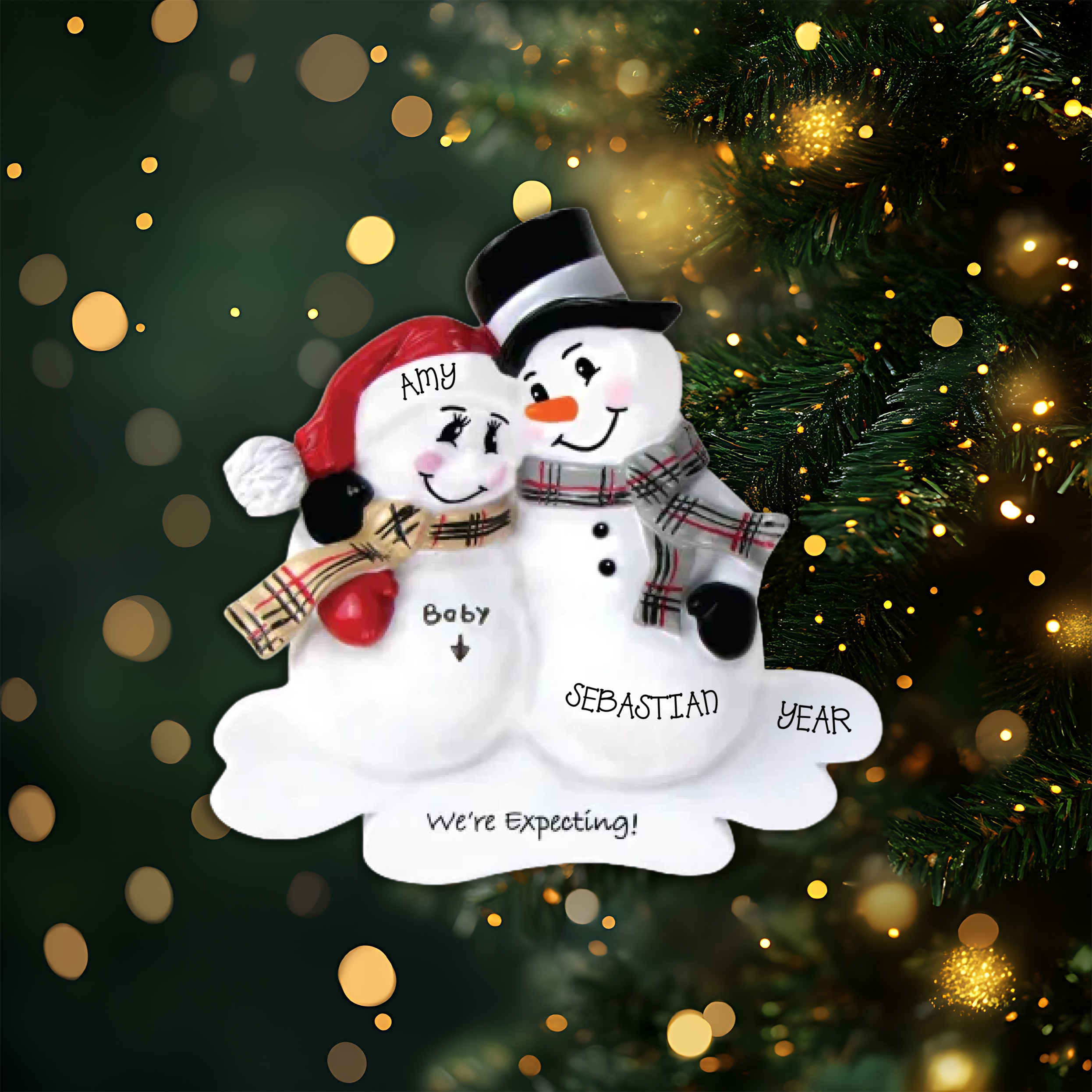 We're Expecting Personalized Christmas Ornament