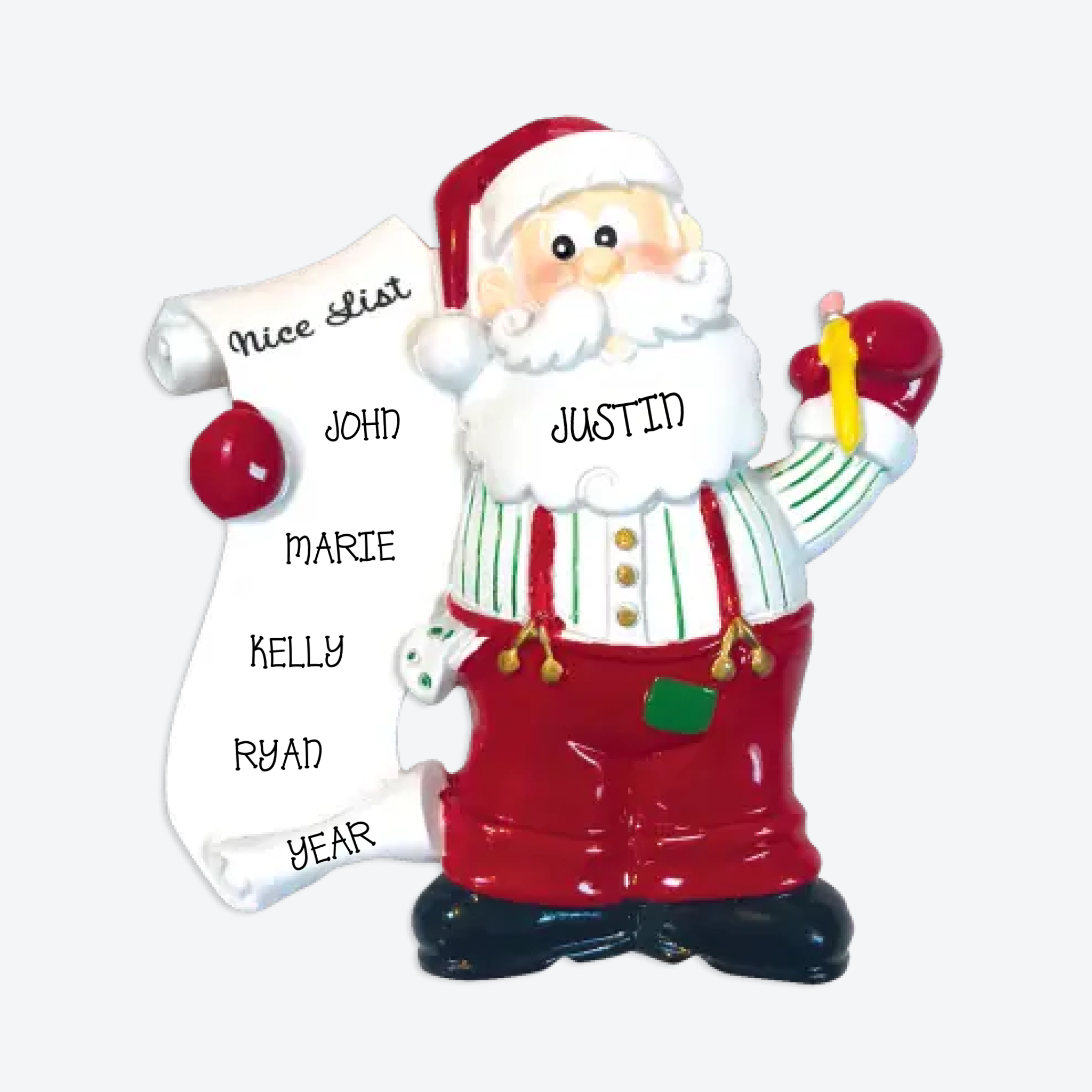 Santa's List Personalized Christmas Ornament