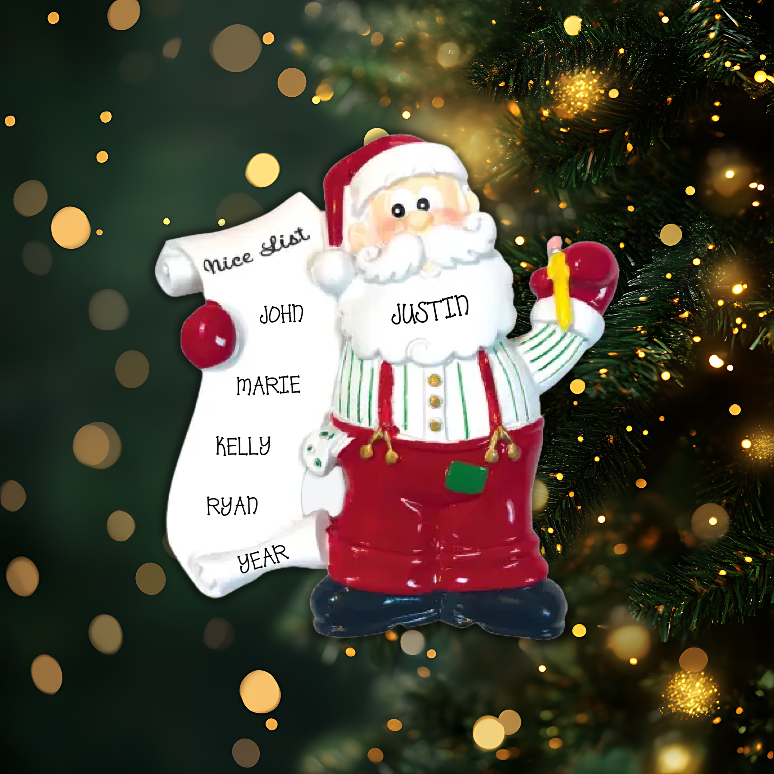 Santa's List Personalized Christmas Ornament