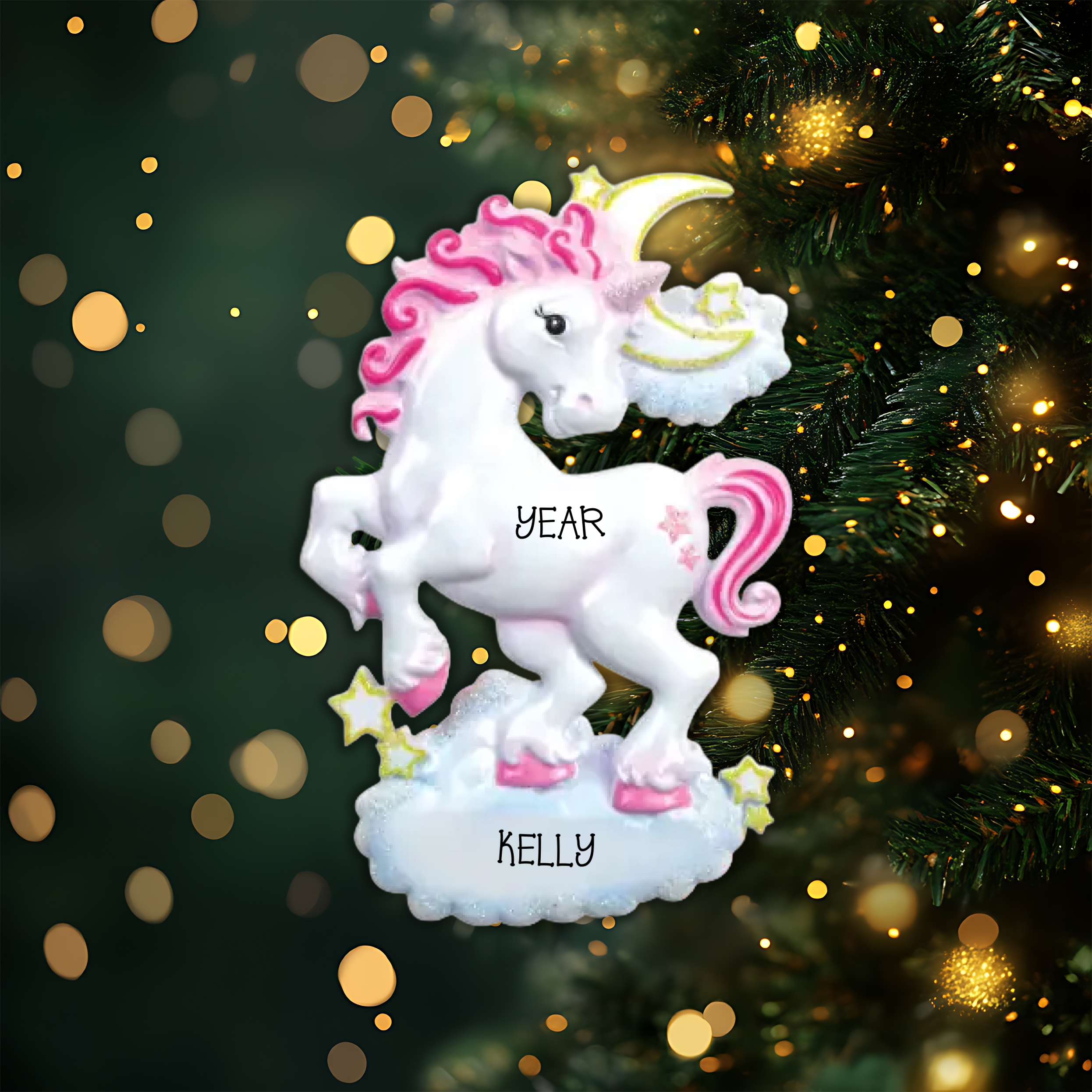 Unicorn Personalized Christmas Ornament