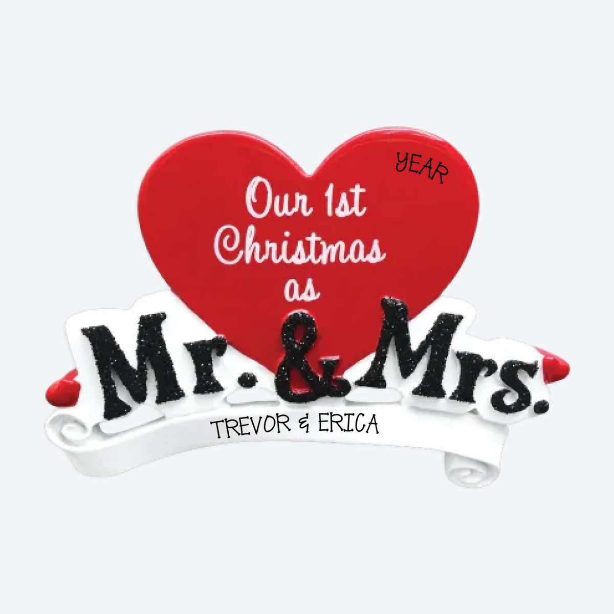 Mr. and Mrs. Personalized Christmas Ornament