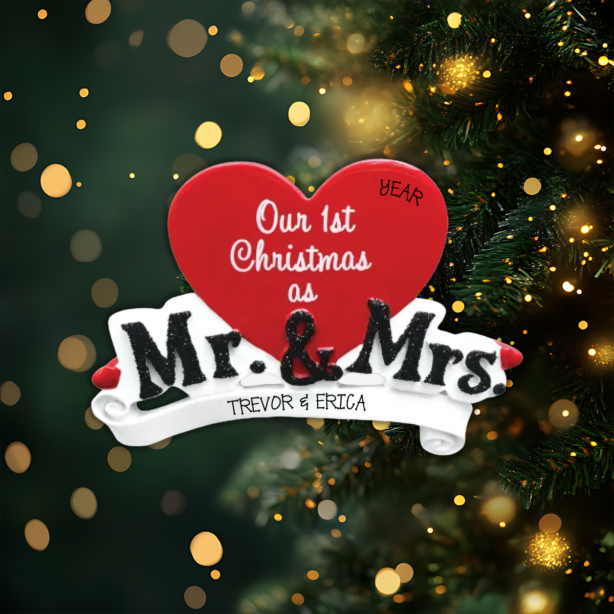 Mr. and Mrs. Personalized Christmas Ornament