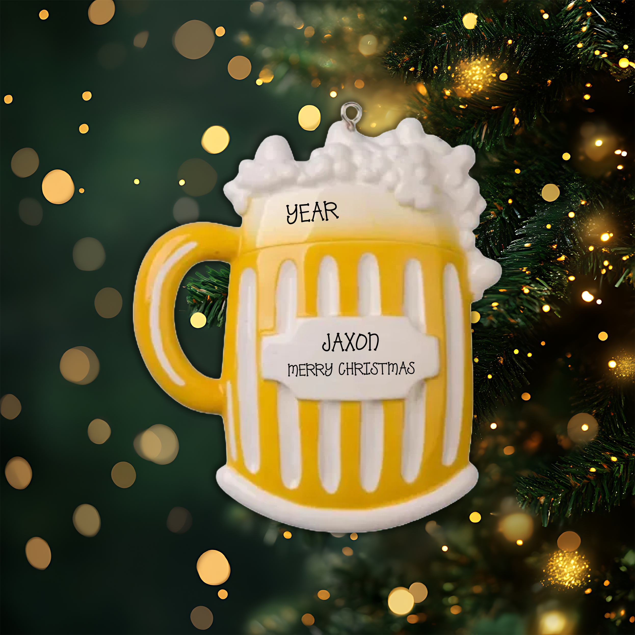 Beer Mug Personalized Christmas Ornament