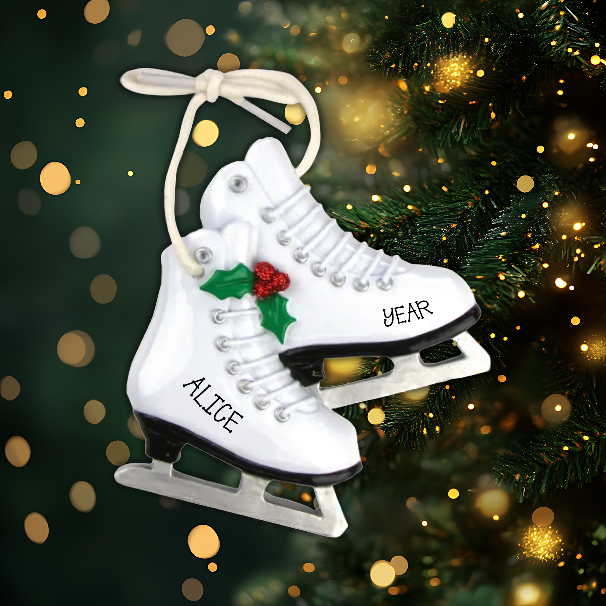 Figure Skates Personalized Christmas Ornament