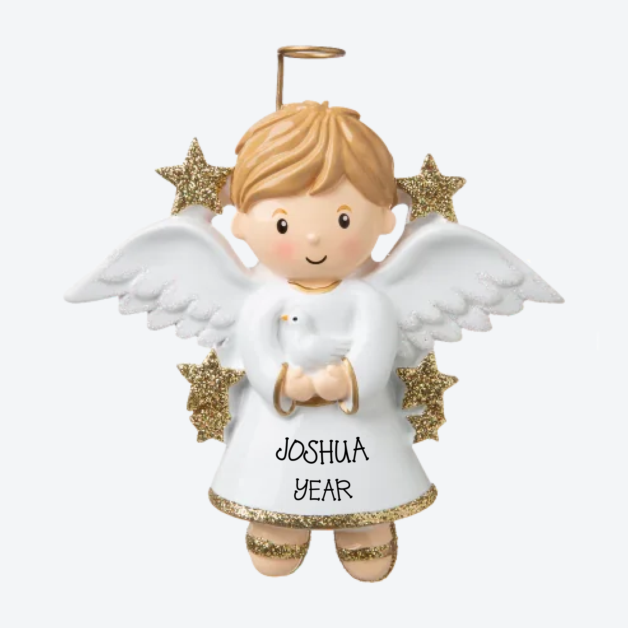 Angel Boy Personalized Christmas Ornament