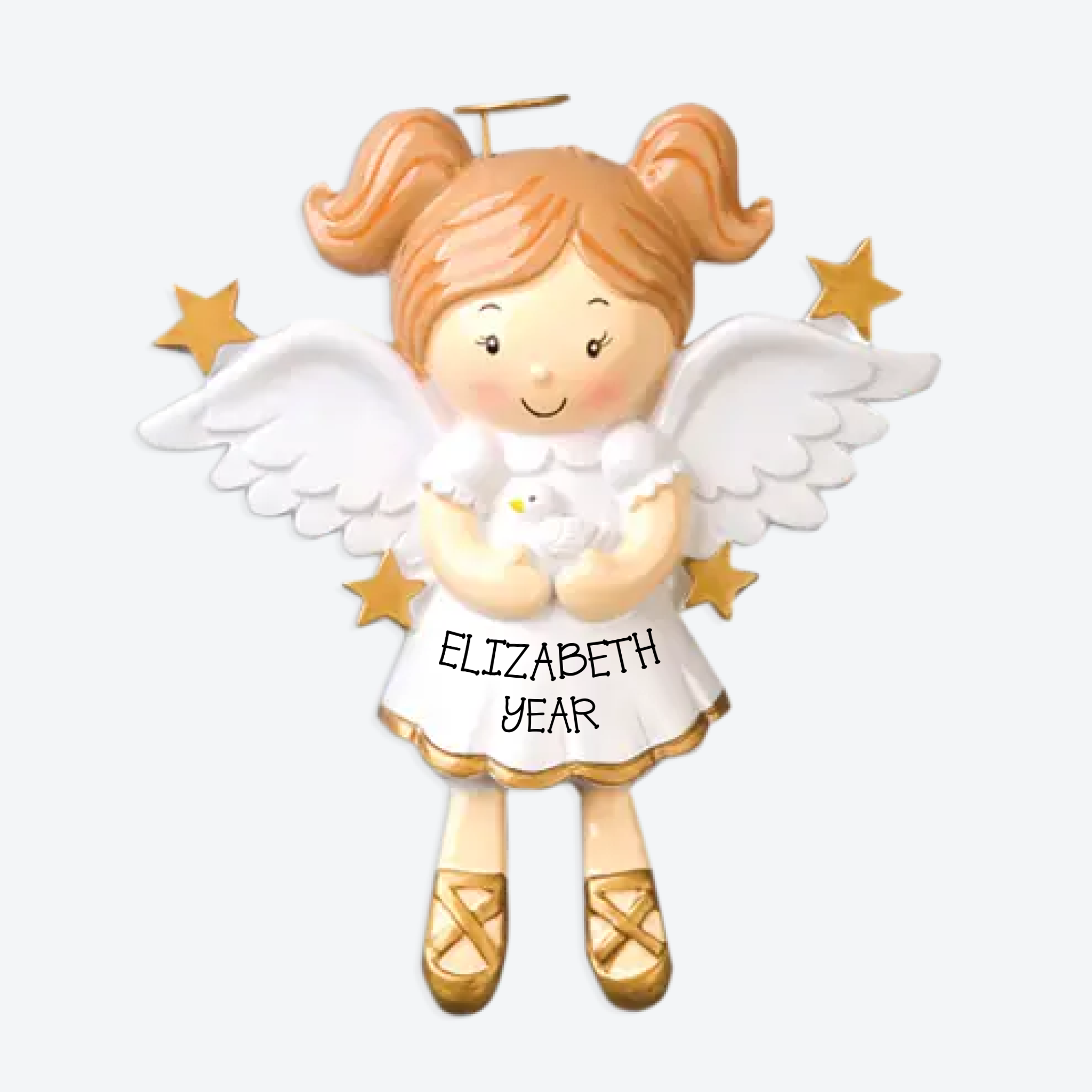 Angel With Dove Personalized Christmas Ornament