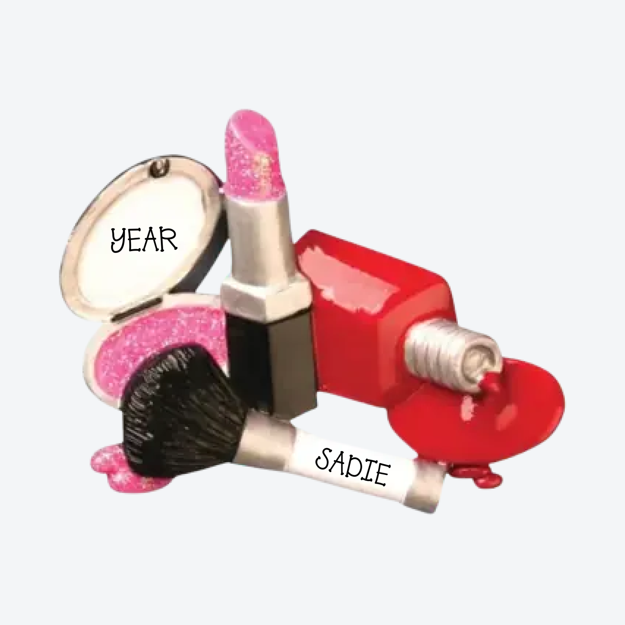 Makeup and Nail Polish Personalized Christmas Ornament