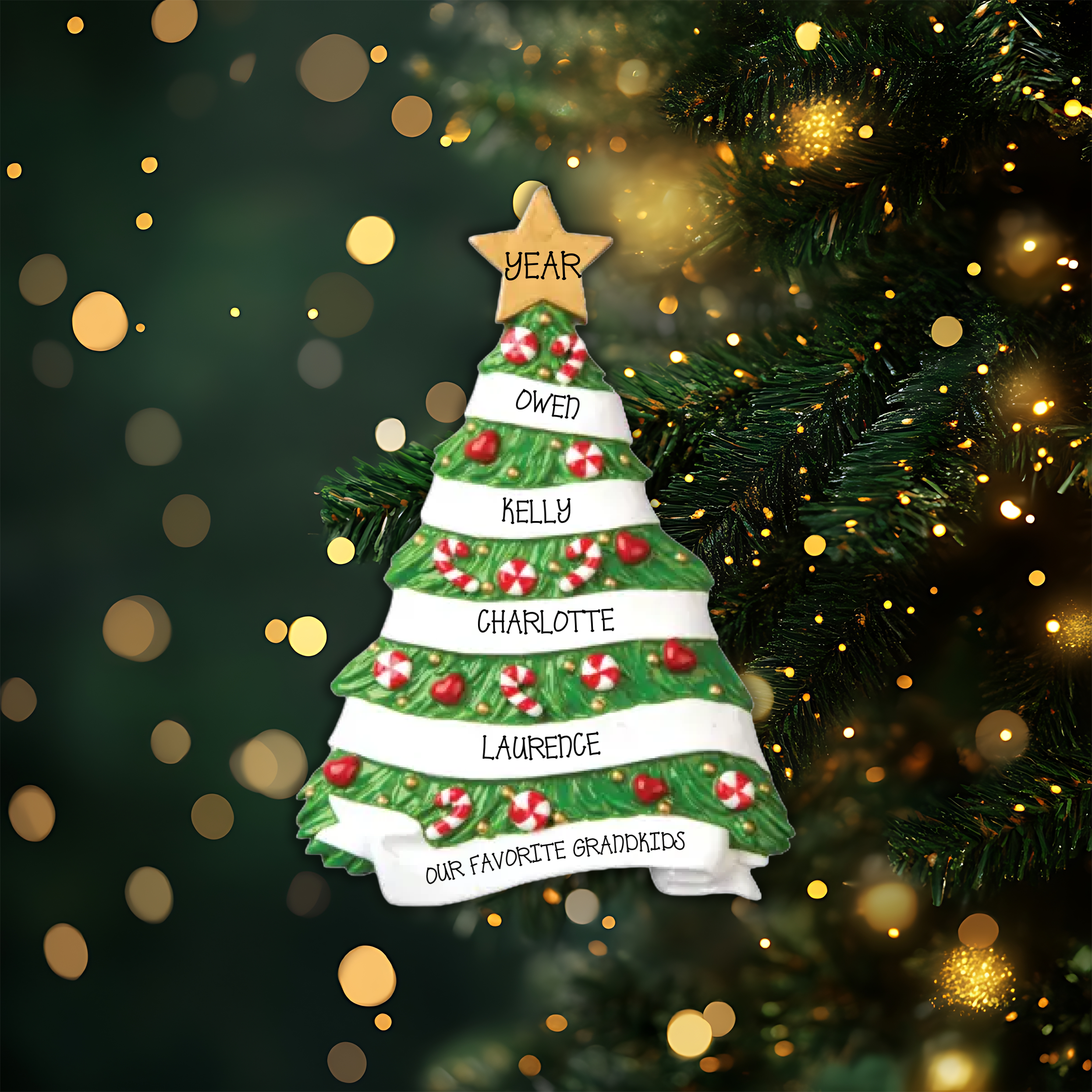 Grandparent Tree Personalized Christmas Ornament