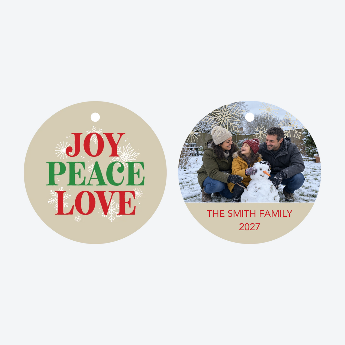 Personalized Family Photo Christmas Ornament