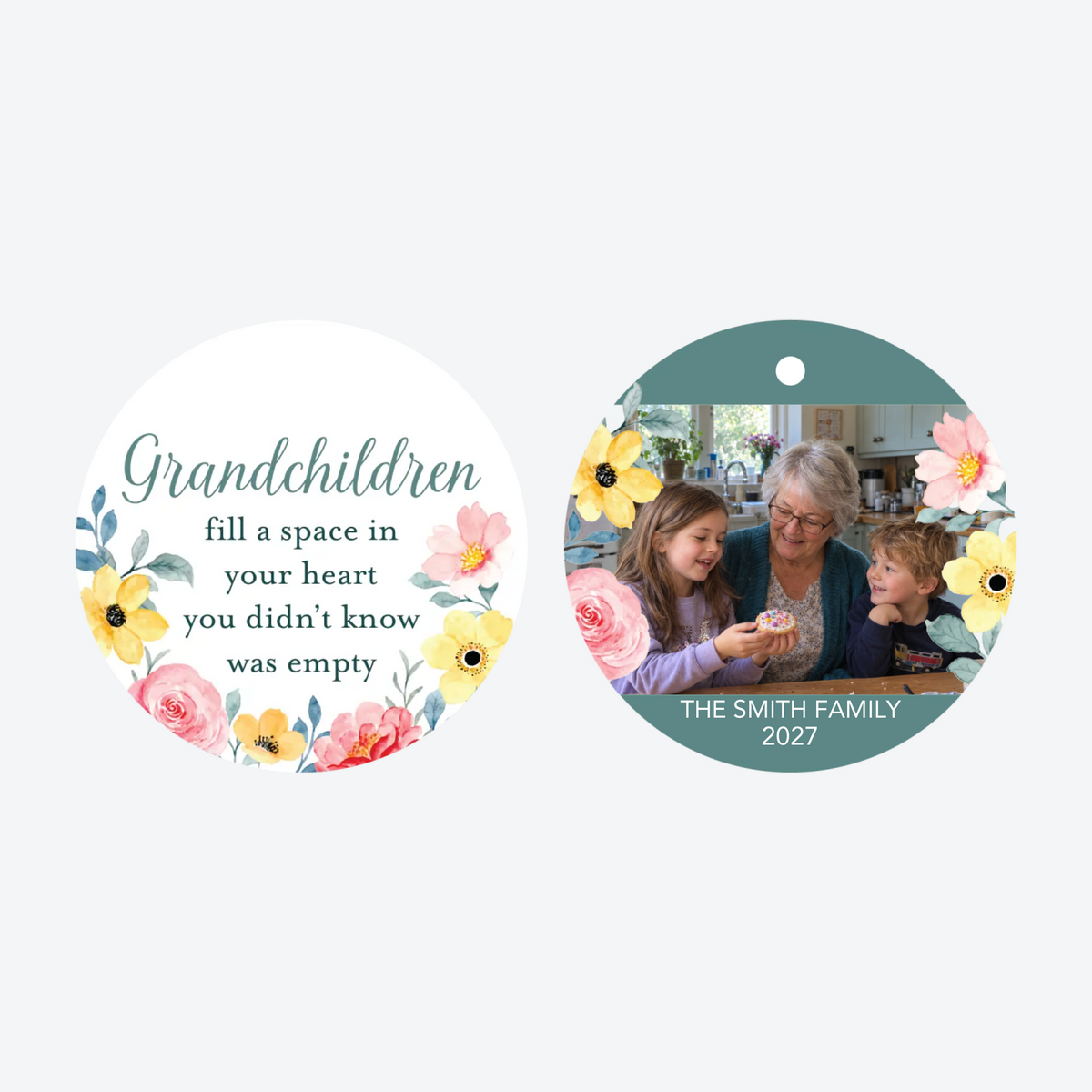 Personalized Grandchildren Photo Christmas Ornament
