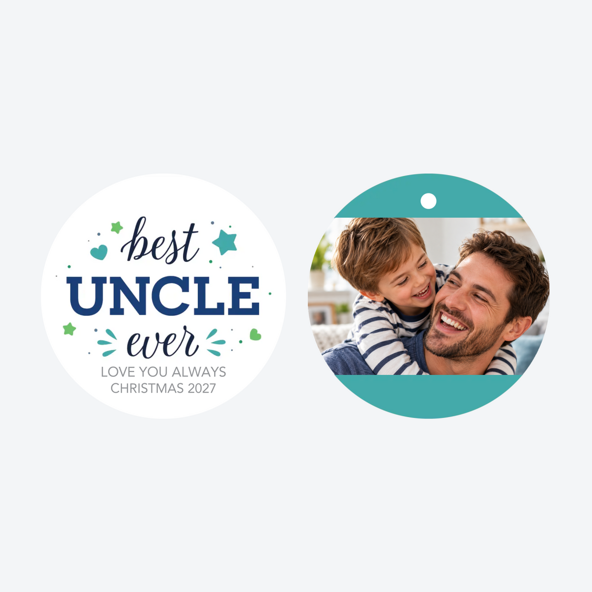 Personalized Best Uncle Ever Photo Christmas Ornament