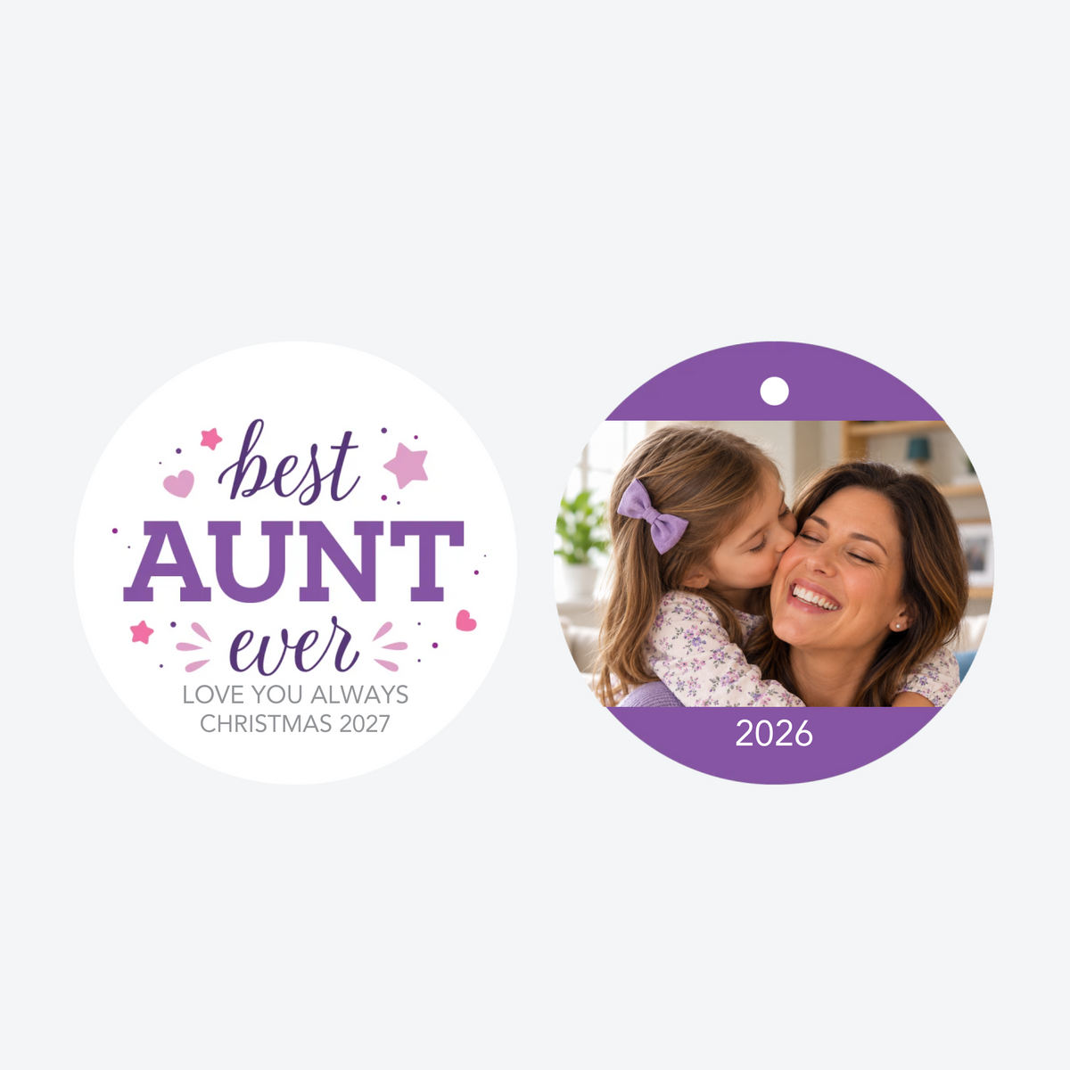 Personalized Best Aunt Ever Photo Christmas Ornament