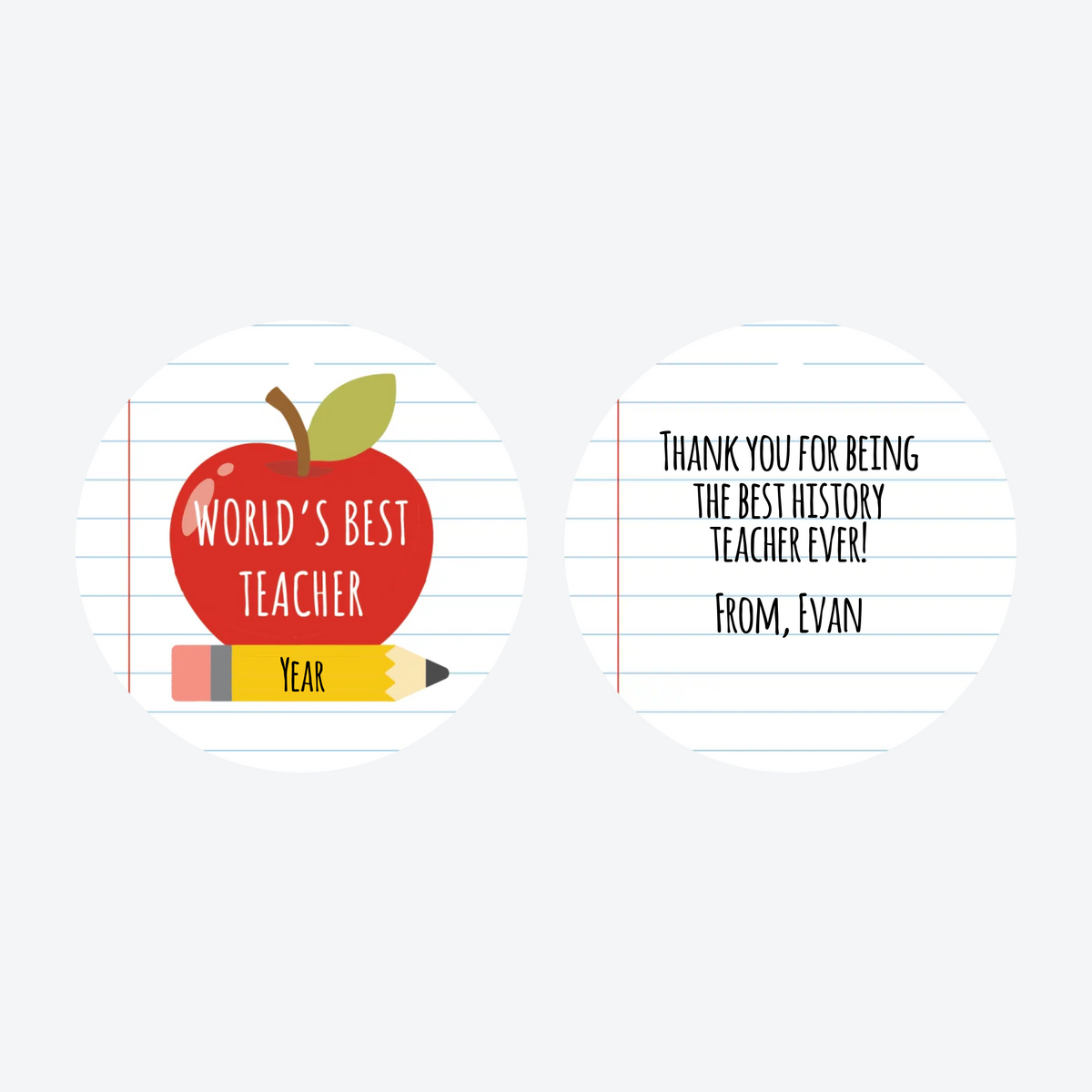 Personalized World's Best Teacher Christmas Ornament