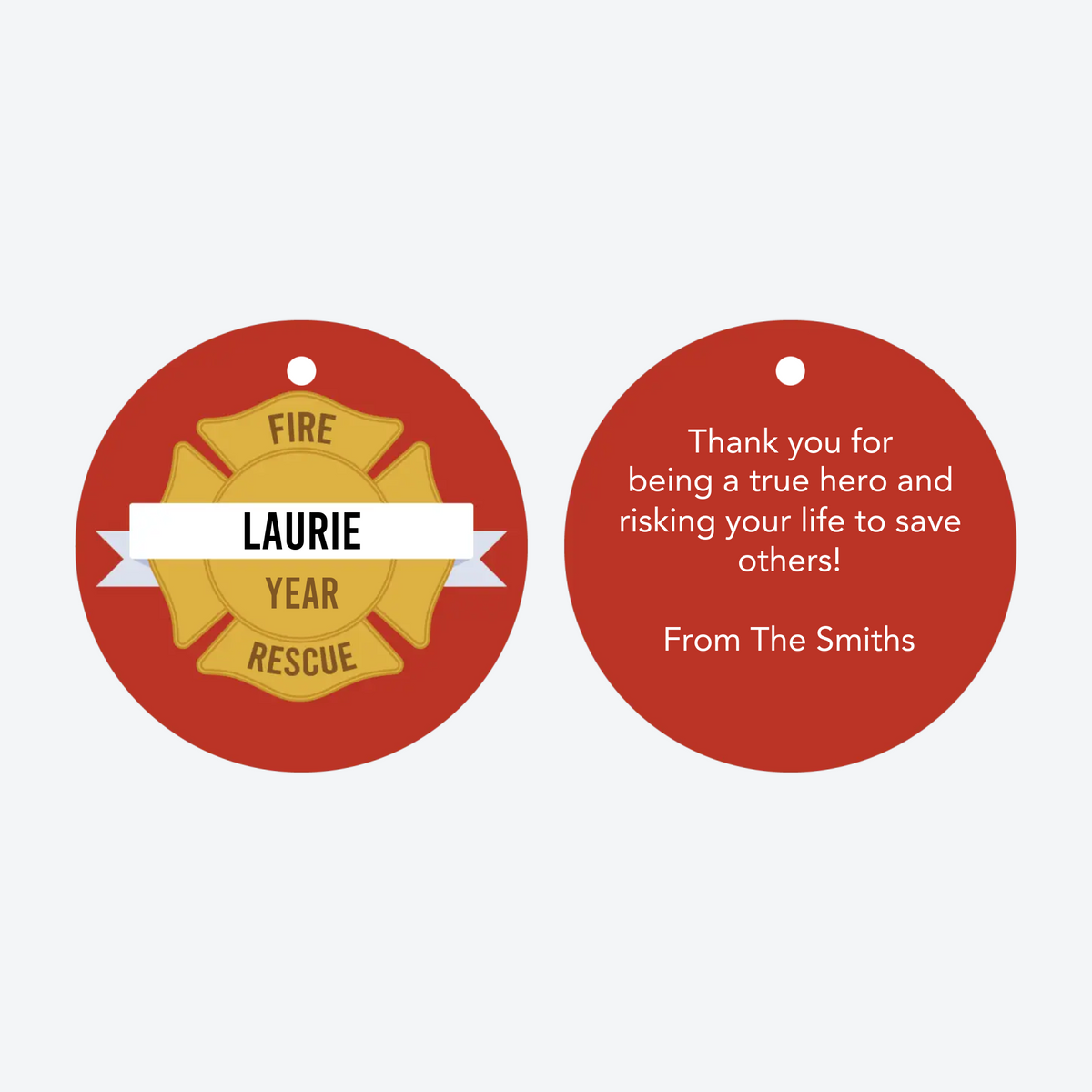 Personalized Firefighter Christmas Ornament