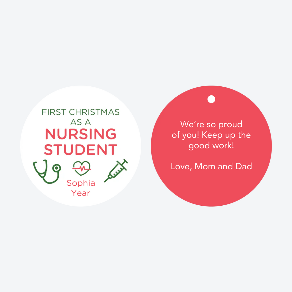 Personalized Nursing School Christmas Ornament
