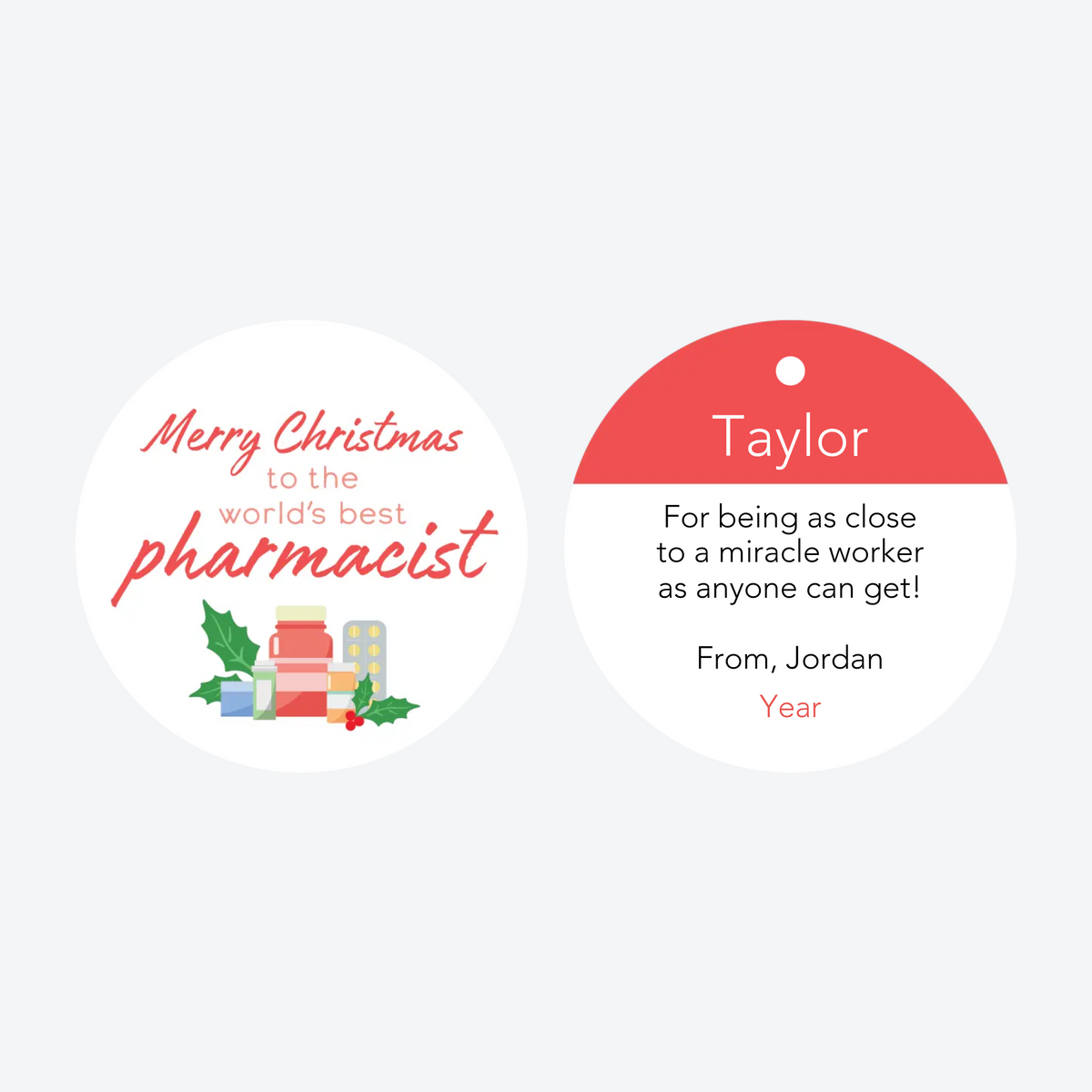 Personalized Pharmacist Christmas Ornament