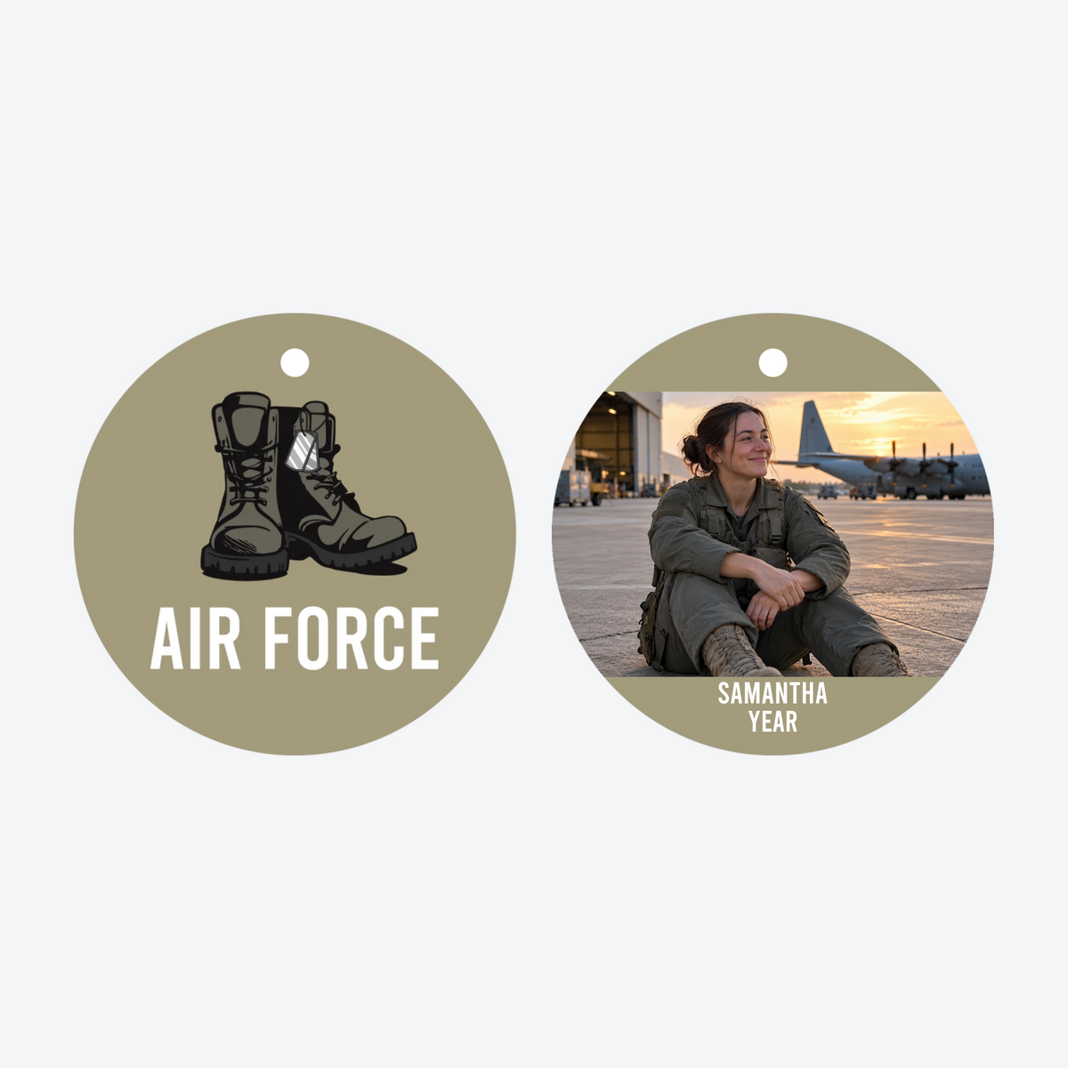 Personalized Air Force Photo Christmas Ornament