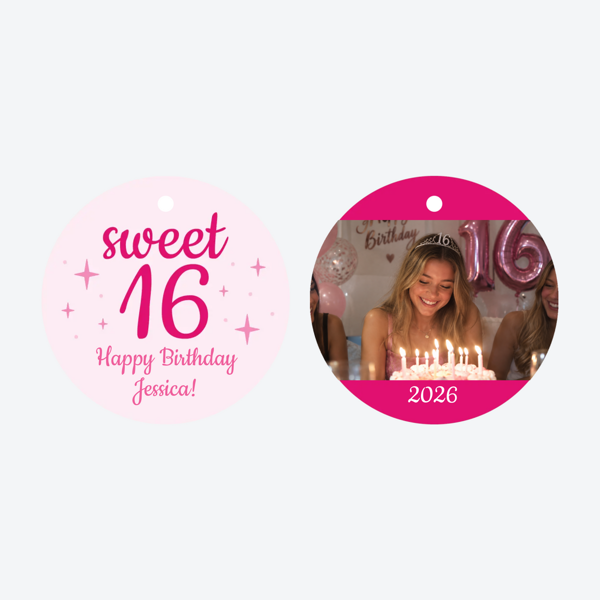Personalized Sweet 16 Photo Christmas Ornament