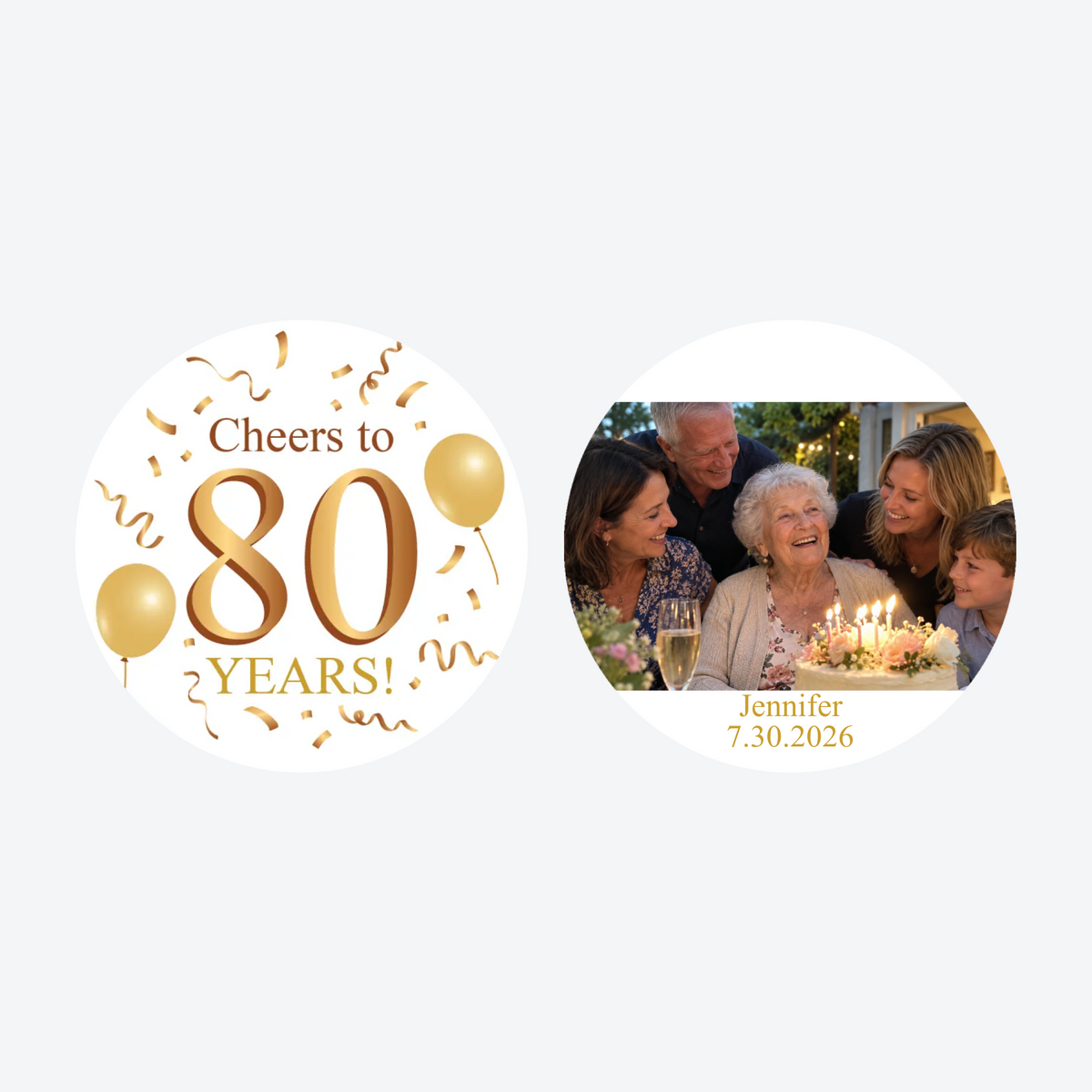 Personalized Cheers to 80 Years Photo Christmas Ornament