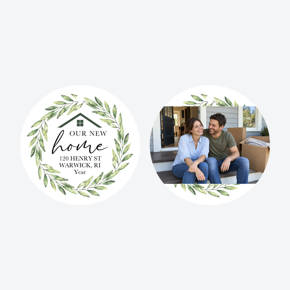 Personalized Our New Home Greenery Photo Christmas Ornament