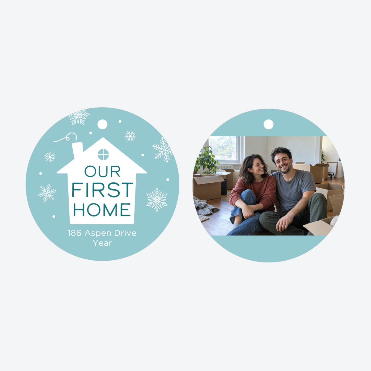 Personalized Our First Home Photo Christmas Ornament