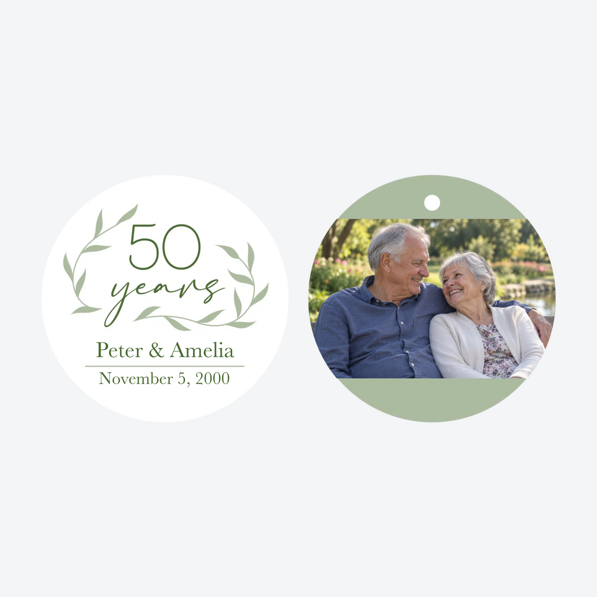 Personalized 50th Anniversary Photo Christmas Ornament