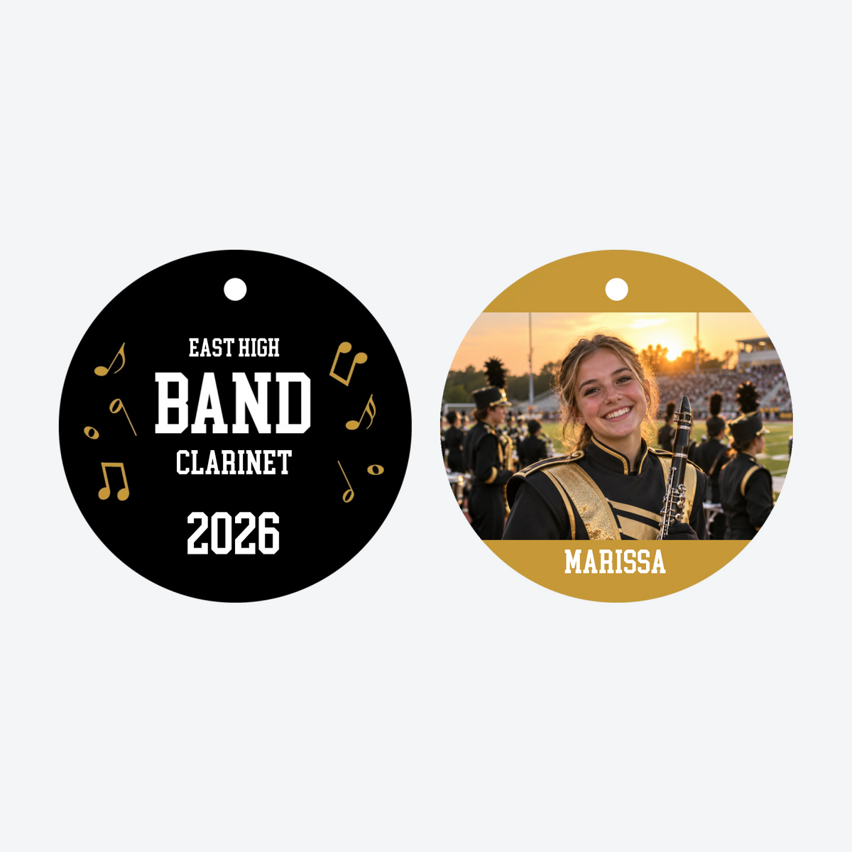 Personalized School Band Musician Photo Christmas Ornament