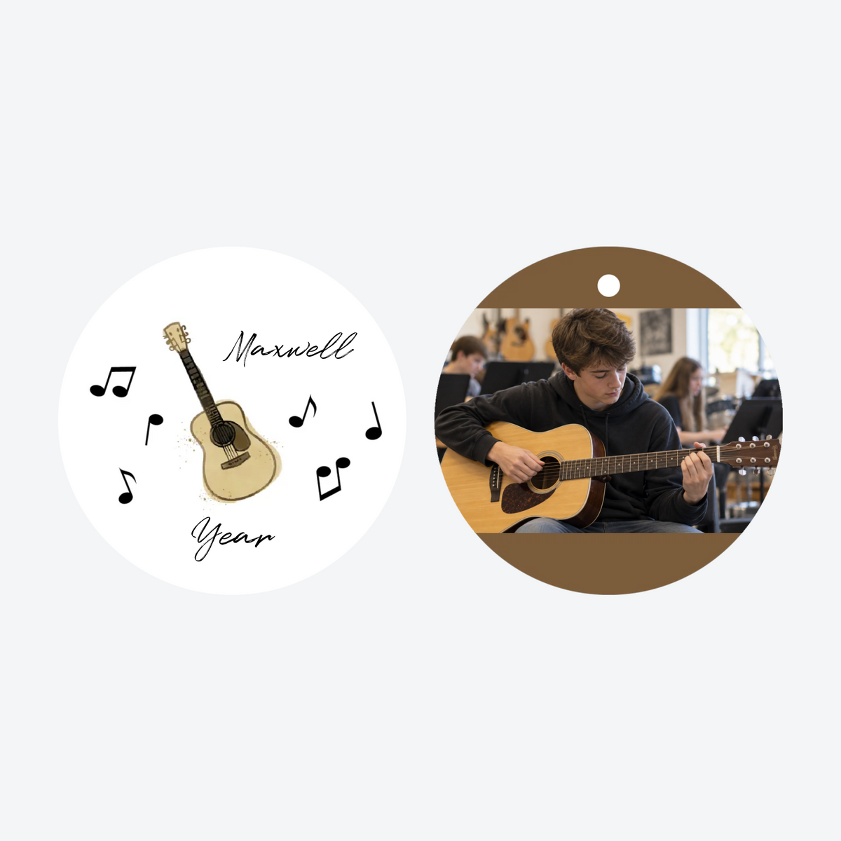 Personalized Guitar Photo Christmas Ornament
