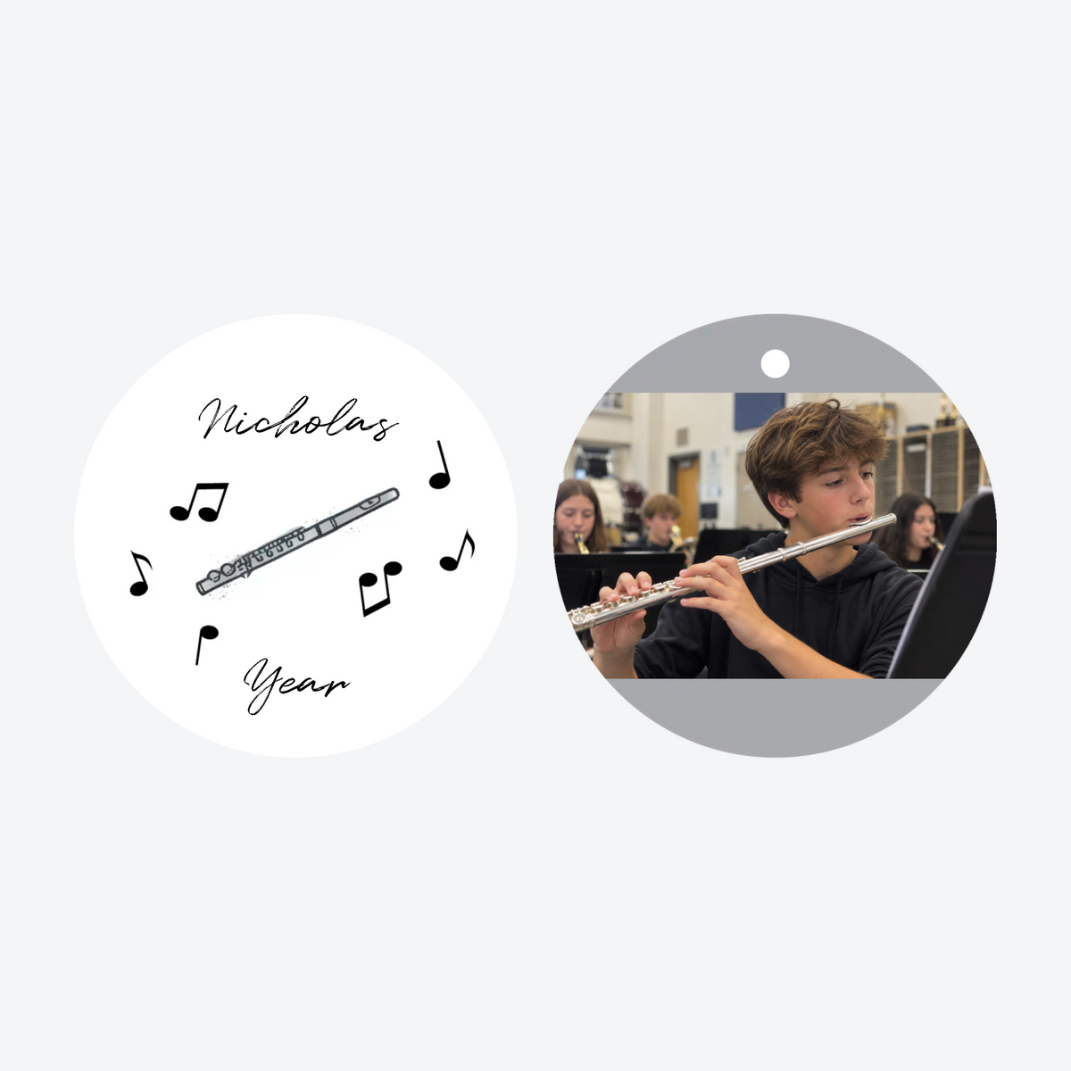 Personalized Flute Photo Christmas Ornament