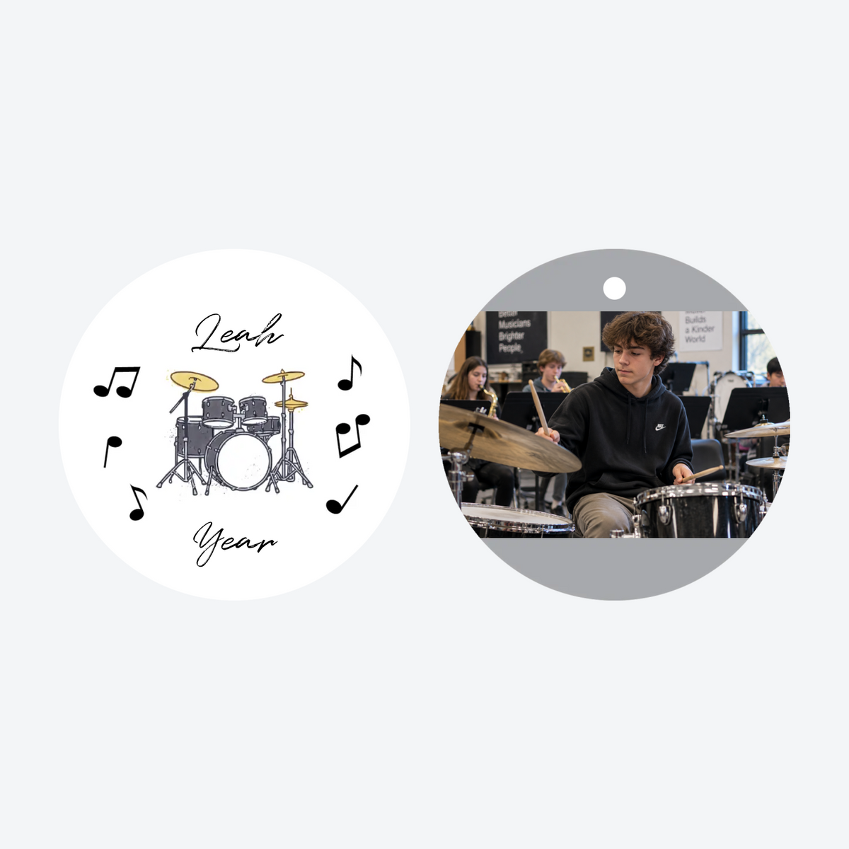 Personalized Drums Photo Christmas Ornament