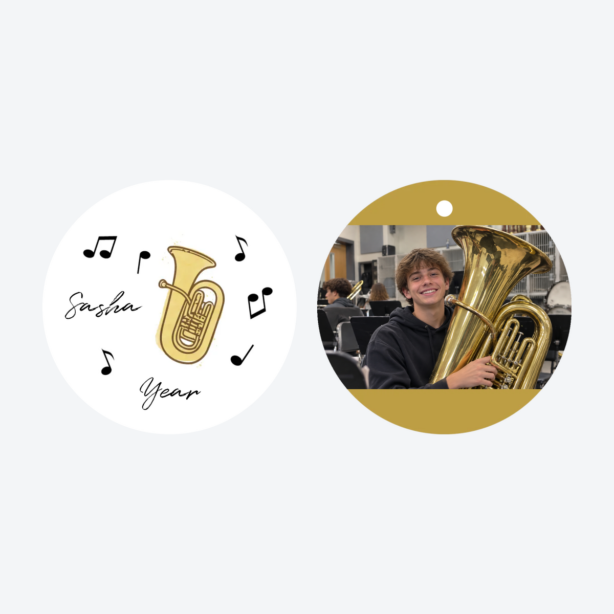 Personalized Tuba Photo Christmas Ornament