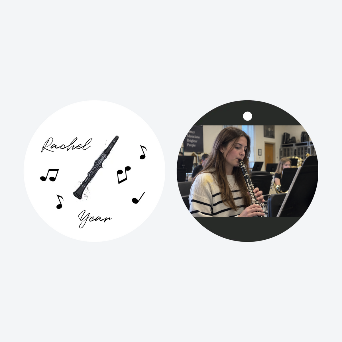 Personalized Clarinet Photo Christmas Ornament