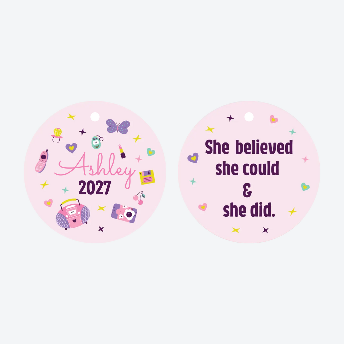 Personalized Girly Icons Christmas Ornament (barbie)