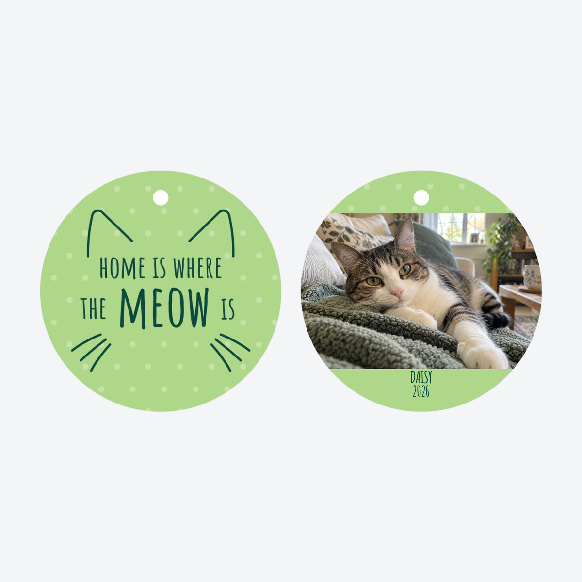 Personalized Home is Where the Meow is Christmas Ornament