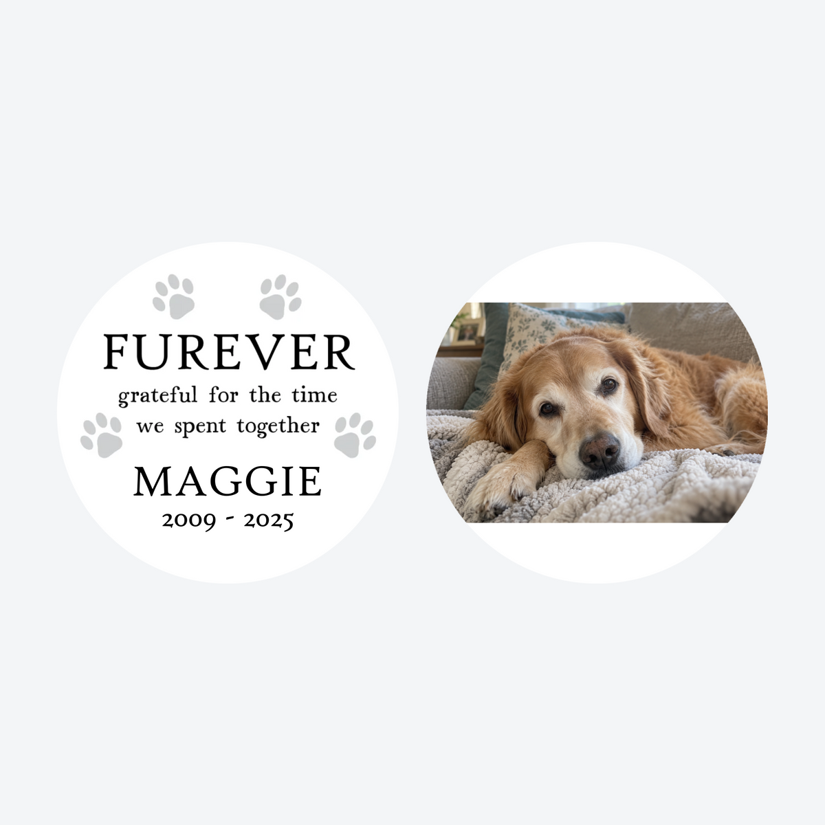 Personalized Furever Pawprints Christmas Ornament